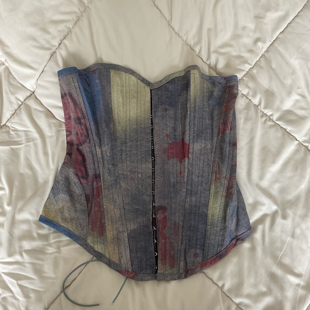 Tiger Mist Strapless Denim Corset